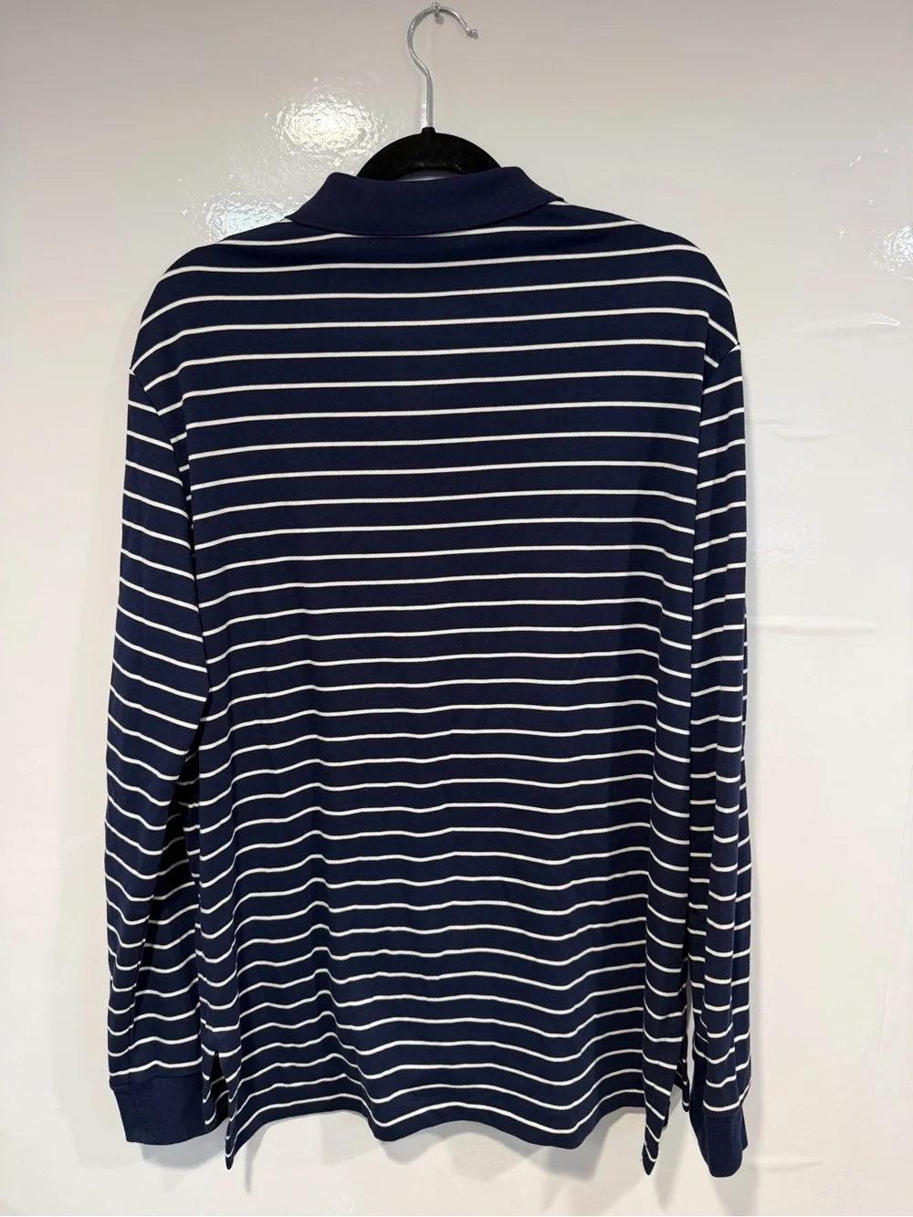 Polo by Ralph Lauren Soft Men’s Navy & White Stripe Long-Sleeve Polo